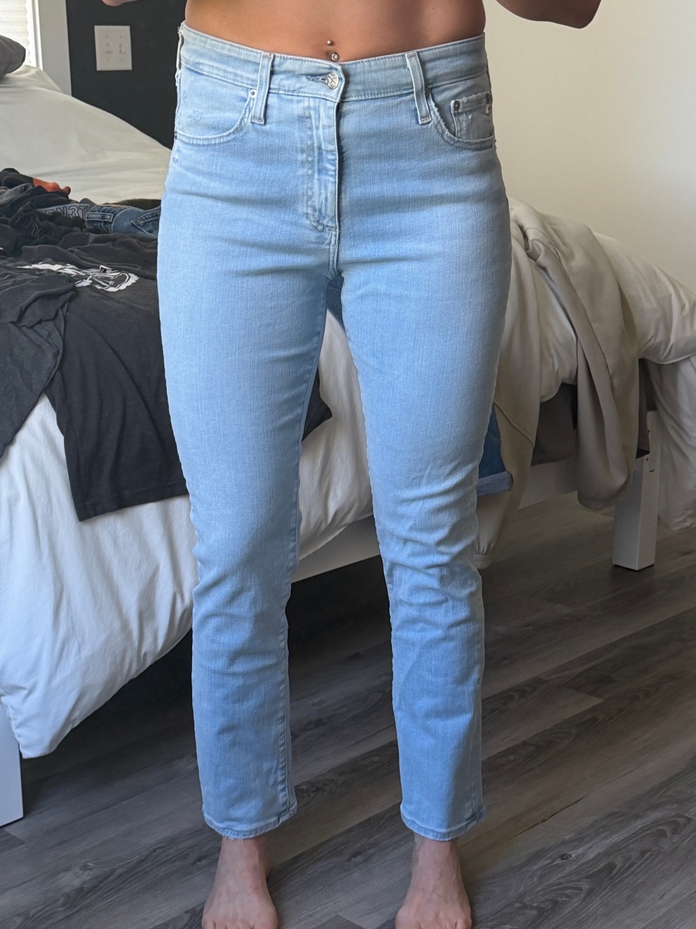 Ag Adriano Goldschmied Mari High rise slim straight leg jeans - light wash